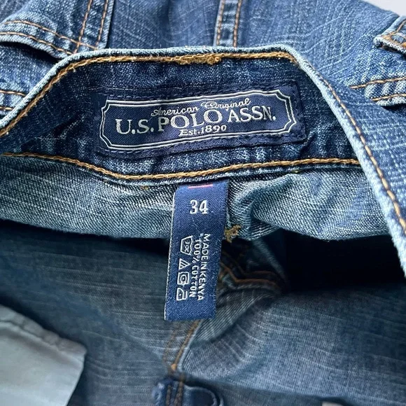 Vintage U.S. Polo Assn. Carpenter Shorts - Medium Stone Wash - Size 34 - Picture 10 of 11